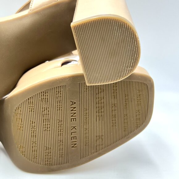 Anne Klein Womens Size 11 Zena Nude Beige Faux Vegan Leather Sandals Heels Shoes - Picture 13 of 16